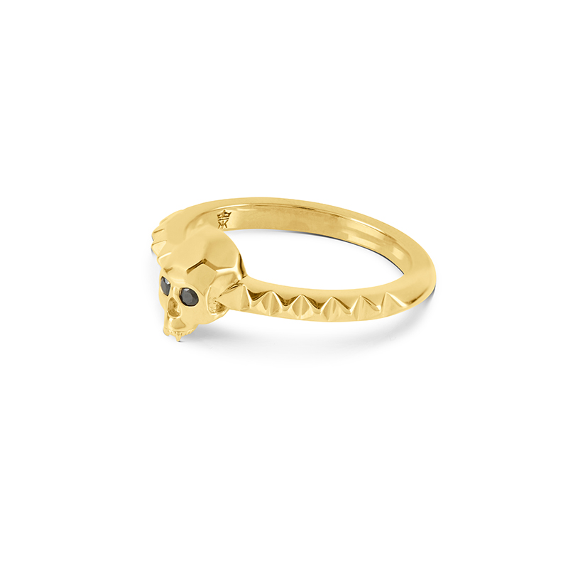 Ever After Onyx Eyes 18ct Gold plated Silver Ring